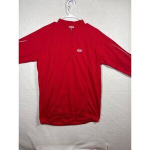 LG Edge 2 Red Jersey L/G 100% Polyester Half-Zip Long Sleeve Cycling Top
